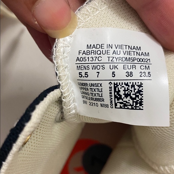 Converse Black and Cream High-Top Sneakers - Picture 7 of 8